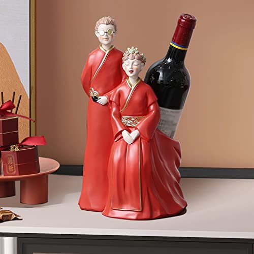 Soporte para botellas de vino de resina y madera 17x18x32cm miniatura 5