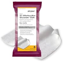 Stryker - Sage 2% Chlorhexidine Gluconate CHG Cloths 1 Package, 6 Cloths Rinse-free Antiseptic Preoperative Skin Preparation