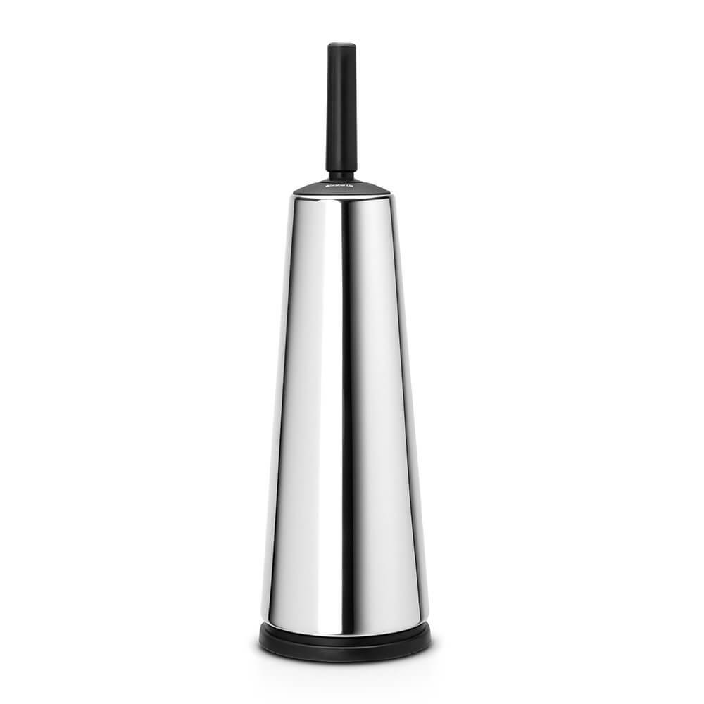 Brabantia - ReNew Toilet Brush & Holder - Hygienic Brush - Cleans Under the Rim - Non-Scratching Base - Corrosion Resistant - Bathroom Accessory - Brilliant Steel - 42x12x12cm