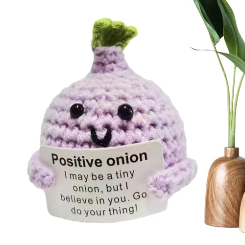 Gehäkeltes positives Gemüse – Plüschtier zur emotionalen Unterstützung, niedliche Cartoon-Puppe mit Haltekarte, Kaninchen-Zwiebel-Blaubeere, weiches Polyestermaterial, Heimstudio-Dekoration für Geburt