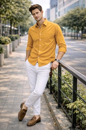 Image of Ben Martin Shirt for Men | Regular Casual Shirts for Mens' | Men's Casual Shirt's Slim Fit | Full Sleeve Cotton Shirts for Men's | Solid Shirt's for Mens Stylish | Formal & Casual Office Wear Shirts