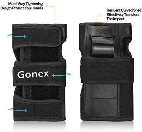 Gonex Skateboard Elbow Pads Knee Pads with Wrist Guards, Skate Pads for Kids Youth Adult 3 in 1 Protective Gear Set for Skateboarding Skating Cycling Biking Bicycle Scooter 5 417ymYZ90OL. AC