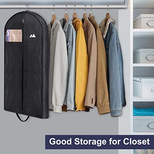 Sleeping Lamb 43" Suit Bag For Travel With Gusseted Hanging Garment Bag For Closet Storage, Heavy Duty Garment Cover With Waterproof Oxford Fabric,Black #TOP6