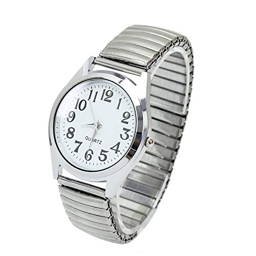 36mm Big Numbers Extensible Acier Inoxydable Hommes Fille Sport Casual Montre-Bracelet Utile et Pratique Li-ly
