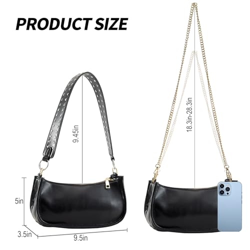 Shoulder Bag for Women Cute Hobo Purses and Handbags Retro Clutch Underarm Purse with 2 Removable Strap2