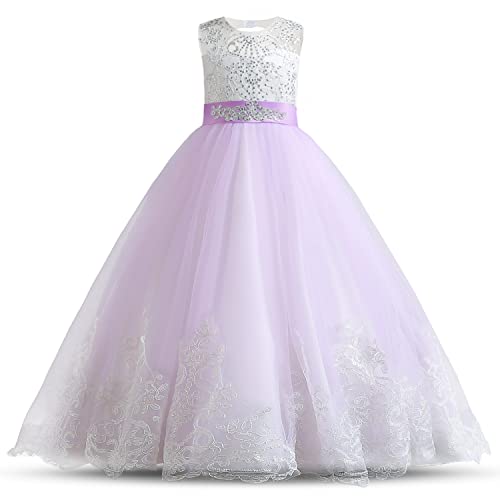 TTYAOVO Girls Embroidery Princess Dress Wedding Birthday Party Long Tail Prom Gowns2
