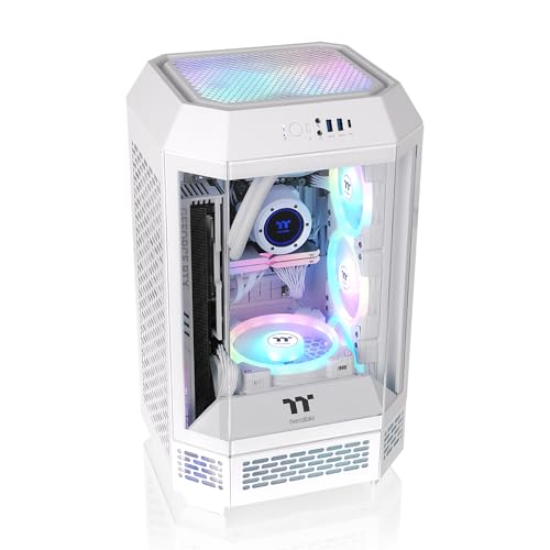 Image of Thermaltake Tower 250 Snow Mini-ITX Mini Tower; 2x120mm CT Fans Included; 360mm Radiator Support; 360mm GPU Clearance; Dual Chamber; CA-1Z9-00S6WN-AZ