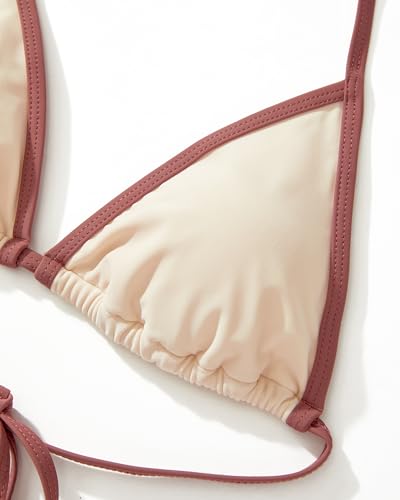 Image of MOSHENGQI Women Sexy Brazilian Bikini 2 Piece Spaghetti Strap Top Thong Swimsuit Bathing Suit