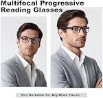 2 Pack Unbreakable Progressive Multifocus Reading Glasses for Men, TR90 Thick Frame Readers