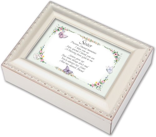 sister music box - Cottage Garden Sister Ivory Music Box/Jewelry Box Plays You Light Up My Life