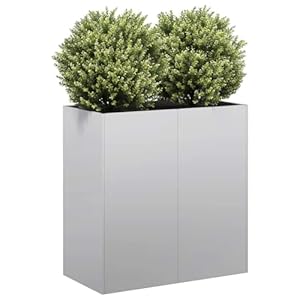 PABURNI Silberfarbenes Hochbeet 80 x 40 x 80 cm