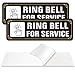 (2 Pack) Ring Bell for Service Sign, Self Adhesive Please Ring Bell for Assistance Sign, Rust Free Aluminum Metal Sticker Signs for Wall and Door (9 x 3 inches, Black/White)