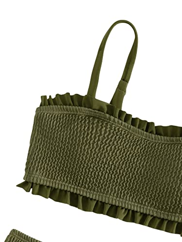 SOLY HUX Girl's Smocked Frill Trim Bikini Set Bathing Suits 2 Piece Swimsuit3