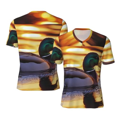 Stylish Athletic Sports Jersey Natural-Mallard-Duck Men's Rugby Jersey Large