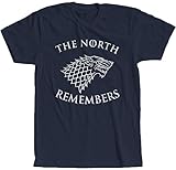 The North Remembers T Shirt Winterfell House of Thrones Arya Jon Sansa Stark S Navy