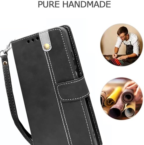 Image of Excelsior Flip Cover for Motorola Moto Edge 50 Fusion, Moto G85 5G | Premium PU Leather | Full Protection (Black)