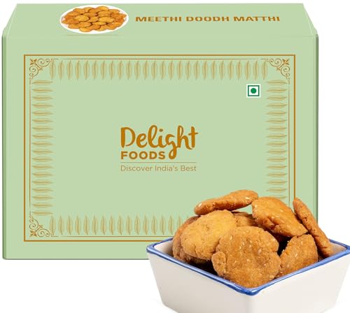 Image of Delight Foods Meethi Doodh Mathri (300g) | Milk Mathri | Ready to Eat Evening Tea Time Snacks | Healthy | Crispy Indian Sweet Snacks