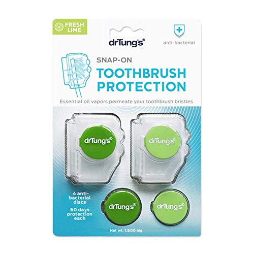 Dr. Tung's, Snap-On Toothbrush Sanitizer, 2 Toothbrush Sanitizers (Assorted Colors) by Dr Tungs
