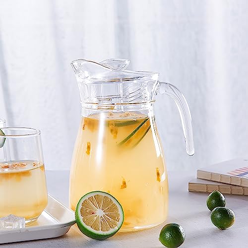 Image of Wringo Premium 7pc Crystal Water Jug with Glass Set and Jug Set Combo,Freezer Safe and Dishwasher Safe (6 Pieces Glasses 200ML and 1 Water Juice Jug 1 Liter), Transparent, Glass and Jug Set (WS-08)