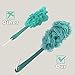 Evmliy 2Pack Back Scrubber for Shower, Loofah Sponge Brush Exfoliating Body, Long Handle Scrub Brush for Shower with Loofah on a Stick for Back Use, Bathing Accessories Body Brushes (2Pack)