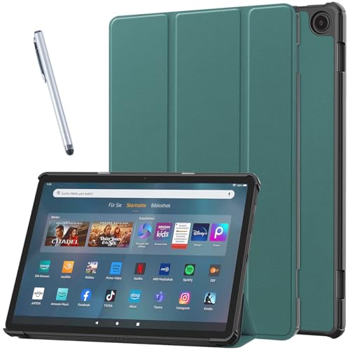 タッチペン・専用フィルム2枚付 Fire Max 11 専用スマートケース ファイアー FireMax11 2023 3つ折りカバー 花柄 かわいい 柄 手帳型 良質PUレザー タブレットケース オートスリープ機能 耐衝撃 角割れ防止 蓋マグネット内蔵 (