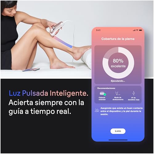 Miniatura 3 de Braun Depiladora Luz Pulsada Skin i·expert Smart IPL, PL7387, Blanco/Bronce | Alternativa a Depiladora Laser con Inteligencia Artificial, Elimina el Vello en Casa, Neceser, Maquinilla Venus, 4 Cabezales