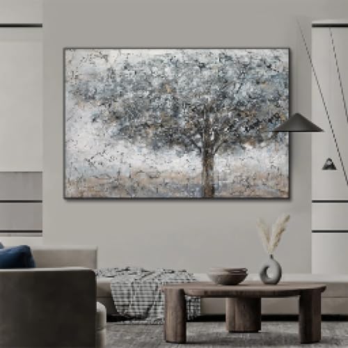 Toile vintage plantes et arbres pour habiller un grand mur vide de salon