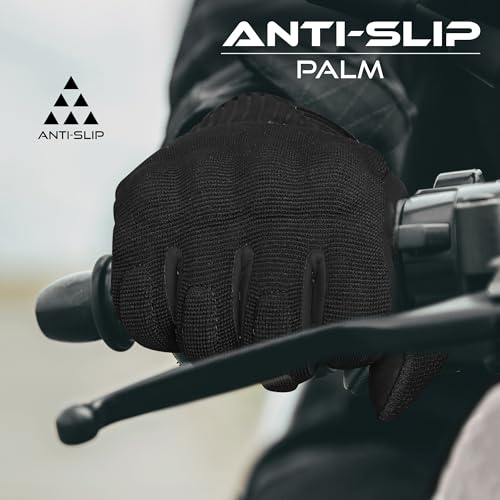 BEAST RAGE Motorradhandschuhe für den Sommer, Reithandschuhe mit Touchscreen, atmungsaktiv, für Männer und Frauen, leichter Offroad-Rennhandschuh mit Fingerschutz, rutschfester Griff (Schwarz, S)
