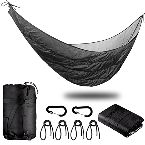 Anbte Camping Hamac, Hamac Portable Isolation 3-4 Saisons et Léger Housse Chaude Compagnon de Hamac Camping 5-20°C pour Randonnée Voyage Jungle Aventure Extérieur-Noir Cover
