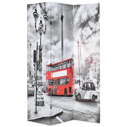 Paravent brise-vue bus londonien pour créer un coin bureau au salon