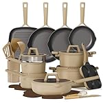 CAROTE 31PCS Pots and Pans Set, Nonstick Cookware Set Kitchen Non Stick Induction Titanium Cookware Non-toxic Granite Cooking set, PFOA Free