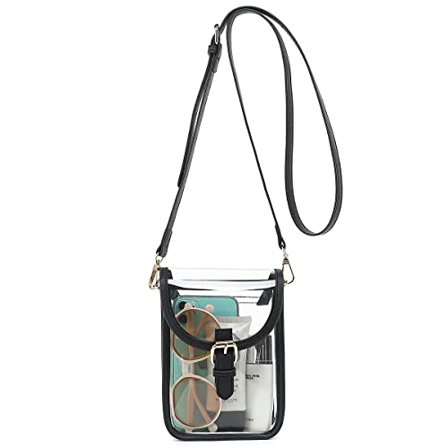Image of FAIME Small Clear Bag Stadium Approved, Clear Crossbody Cell Phone Purses Bag with Adjustable Strap for Concerts