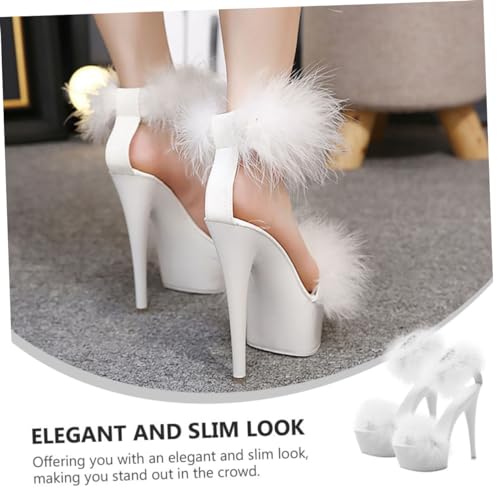 Sandales à talons hauts blanches imperméables en caoutchouc synthétique - 2