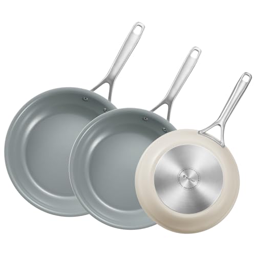 BLAZANT Lot de poêles à induction - 20 + 24 + 28 cm - Poêle en céramique à induction - Pour...