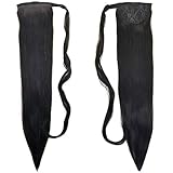 Human Hair Ponytail Extension Wrap 20” 100% Real Remy Premium Grade AAAAA 80 Grams Long Straight...