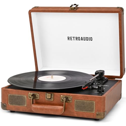 Vinyl Record Player 3-Speed Bluetooth Portable Suitcase Records P...