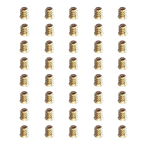 20 pièces Insert Fileté Bois M8 x 20mm Inserts D'écrou pour Meubles en Bois Contreplaqué Composite en Pin