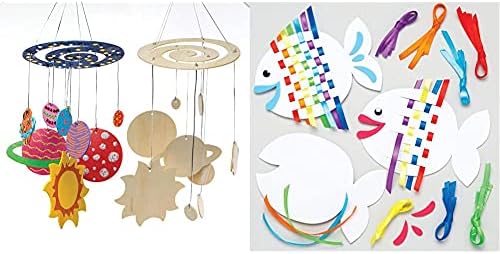 Baker Ross AR676 Make Your Own Wooden Solar System mobile (Pack of 2) For Arts & Crafts, Science Projects