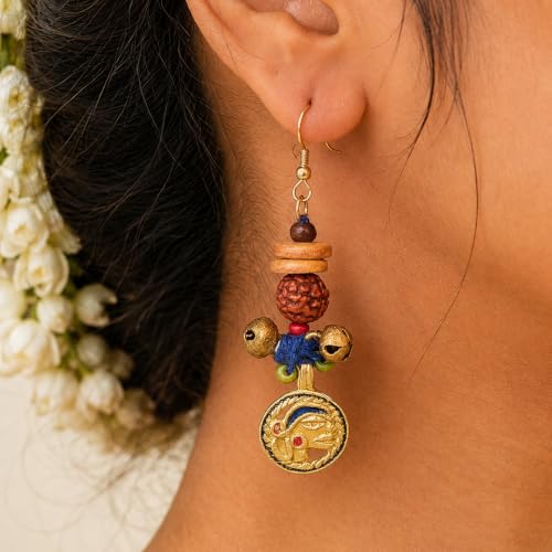 Image of Royal Queen & Empress Handcrafted Tribal Dhokra Earrings Collection for Women - Statement Ethnic Designs in Multiple Colours