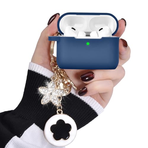 Image of Case for Airpods Pro 1st 2nd Generation - VISOOM Airpods Pro 1 /2 Cases Cover Women Silicone iPod Pro 2 Earbuds Wireless Charging Case Girl Bling Keychain for Apple Airpod Gen Pro 2