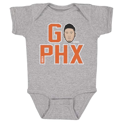500 LEVEL Devin Booker One-Piece Infant Bodysuit - Devin Booker GO PHX O WHT (Heather Gray, 6M)