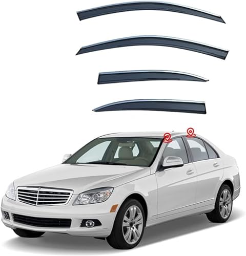 Deflectores de Aire para Benz C Class W204 2007-2014, Ventana de Coche, deflectores de Lluvia Integrados, deflectores de Viento Integrados