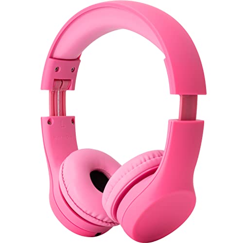 Image of Snug Play+ Kids Headphones - Volume Limited 93dB for Safe Listening - Foldable, Durable Headphones for Toddlers, Boys & Girls - Tangle-Free Cord - Ideal for Travel, School, Tablets - Pink