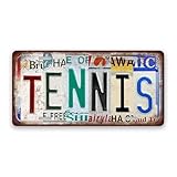 Tennis-Thema Blechschild, Retro Sport Schild aus Aluminium, Tennis Geschenk für Männer, Frauen, Metallschild Wanddeko für Schlafzimmer, Wohnzimmer, Bar (30 x 15 cm)