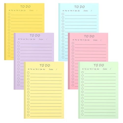 GZRXIOUS Bloques de notas adhesivas, 6 unidades, 300 hojas, notas adhesivas, notas adhesivas, notas para hacer listas, bloc de notas, notas de página, bloc de notas, notas a rayas, planificador de