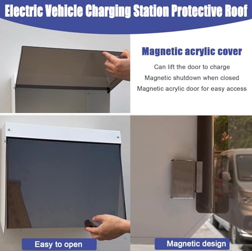 Abdeckung für Outdoor-Ladegeräte, wasserdichtes Gehäuse aus verzinktem Stahl mit Acryltür zum Schutz vor Schnee, UV-Strahlung und Regen, robustes und rostfreies Gehäuse für elektrische Geräte im Auß