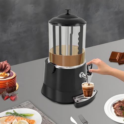 DNEPEI Máquina Comercial de Chocolate Caliente de 10 l con Cepillo, Integral de Calentamiento y dispensado de Bebidas, con Control de Temperatura para Preparar Chocolate Caliente 10L