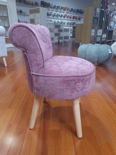 Poltroncina PARIGI VELVET Blu Schienale in Tessuto, Sedia Imbottita per Trucco 45x45x61 cm (TIA 61941)