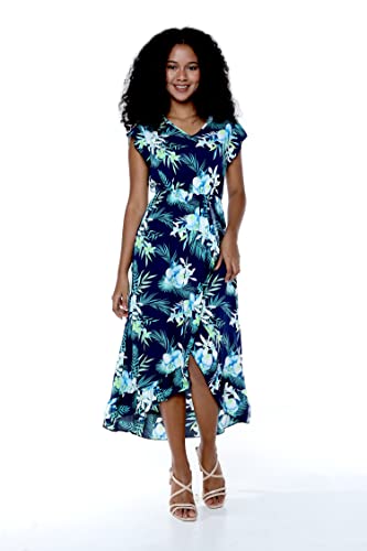 Image of Family Matching Hawaiian Clothes, Orchid Breeze Navy | Lightweight 100% rayon • Family matching outfits • Beach vacations • Luaus • Cruises • Family photos