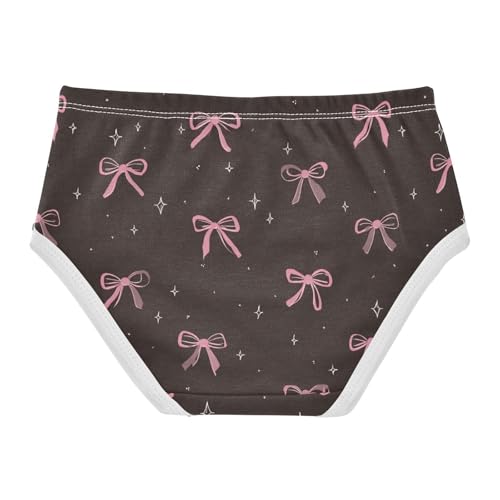 Wusikd Cute Pink Bows Dark Girls' Underwear Cotton Girls Briefs Soft Toddler Underwear 2T2